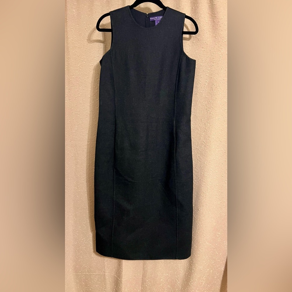 Ralph Lauren Purple Label Collection 100% Wool Sleeveless Midi Dress size 8